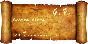 Grotte Vince névjegykártya